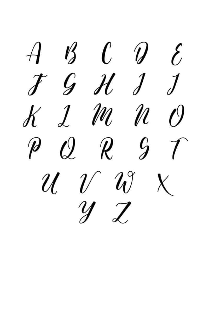 Free Printable Beginner Calligraphy Alphabet