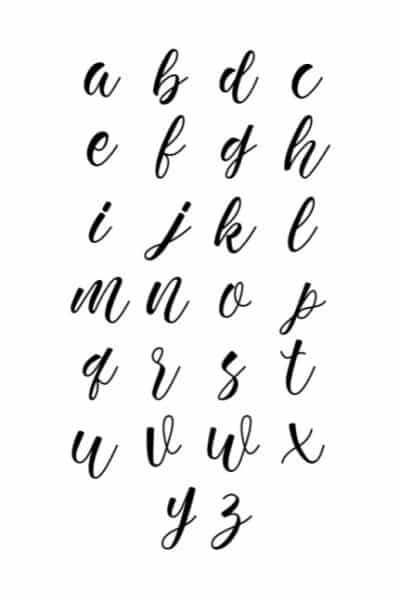 free printable calligraphy set for beginners lowercase letters