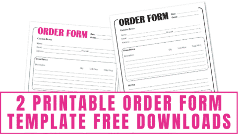 2 printable order form template free downloads freebie finding mom