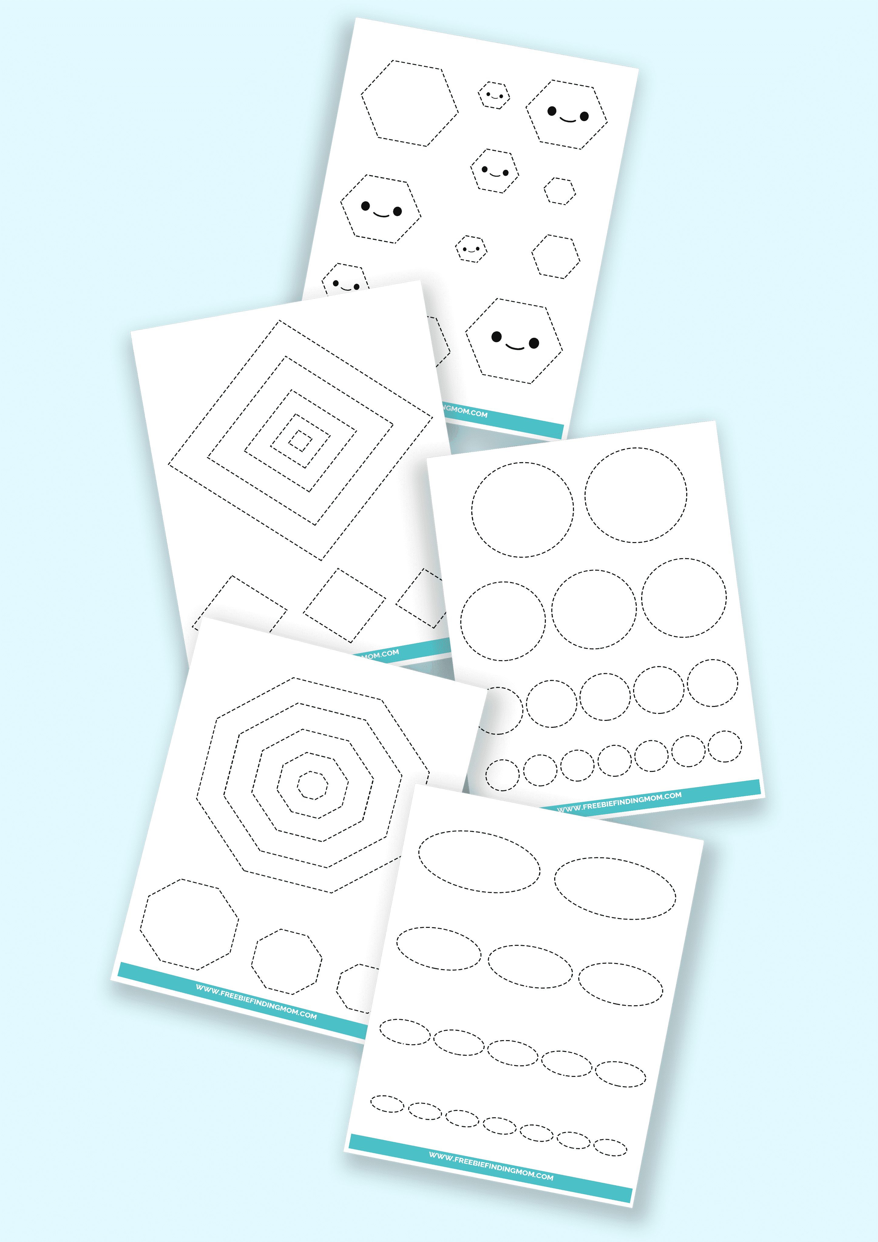 printable shape tracing worksheets freebie finding mom