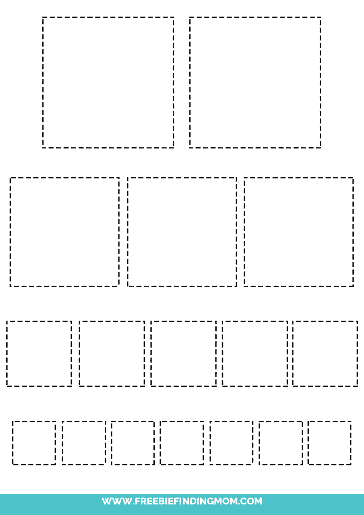 printable square tracing worksheets