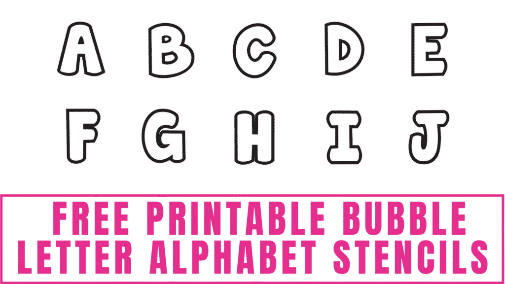 These free printable bubble letter alphabet stencils can be used to teach kids the letters of the alphabet or in DIY projects.