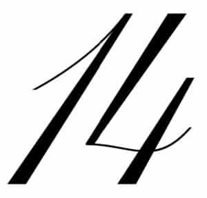 Free Printable Tracing Numbers: Fancy Calligraphy Number 14