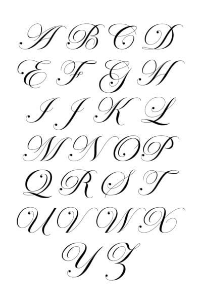 free printable royal fancy cursive alphabet letters