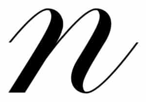 Free Cursive Letters Printable: Royal Fancy Lowercase N