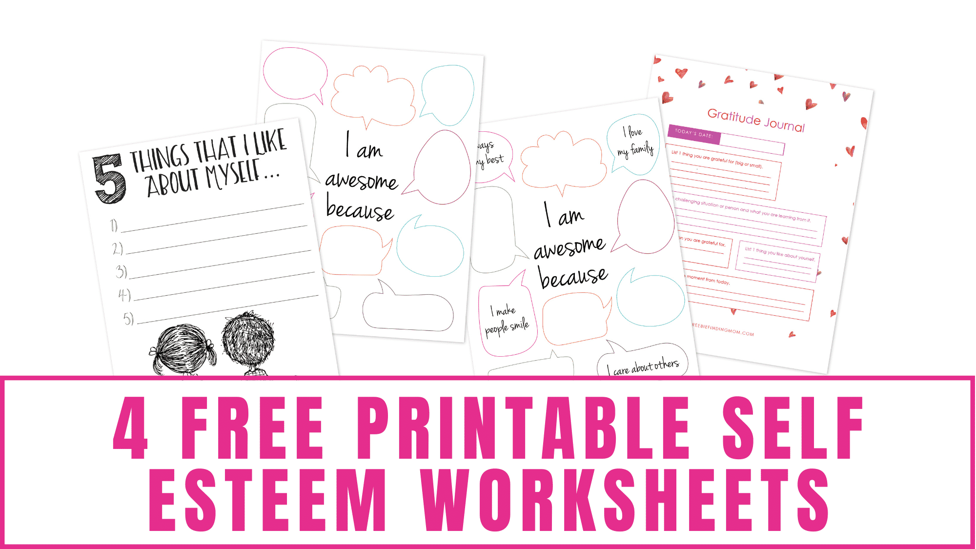 Kids and adults can benefit from these free printable self esteem worksheets. Many of us would reap benefits from recording what we like about ourselves and regularly keeping a gratitude journal.