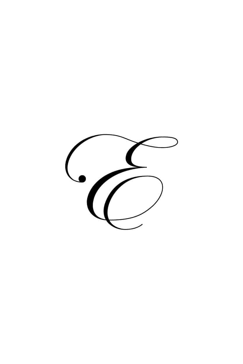 Free Cursive Letters Printable: Royal Fancy Capital E