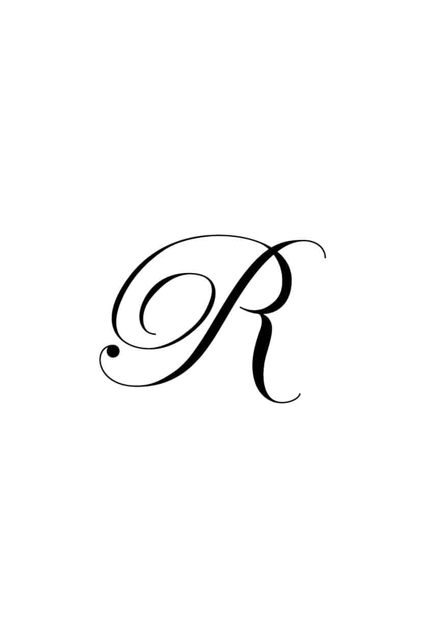Free Cursive Letters Printable: Royal Fancy Capital R