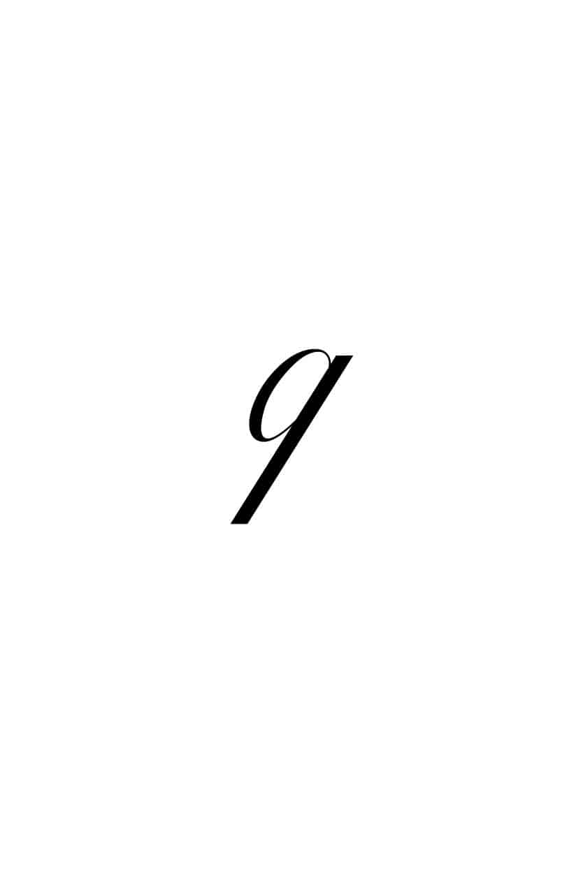 Free Cursive Letters Printable: Royal Fancy Lowercase Q