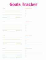 Goal Tracker Template Printable