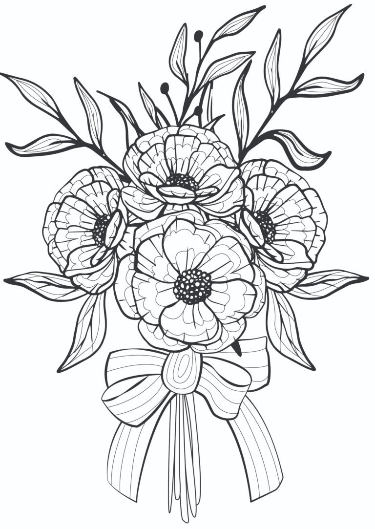 Shapes Coloring Pages Printable for Adults and Kids: Flower