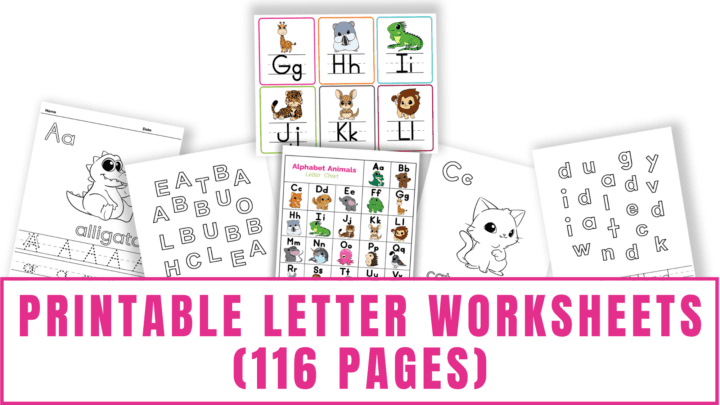 Letters of the Alphabet Printable Worksheets: Words that Start with A