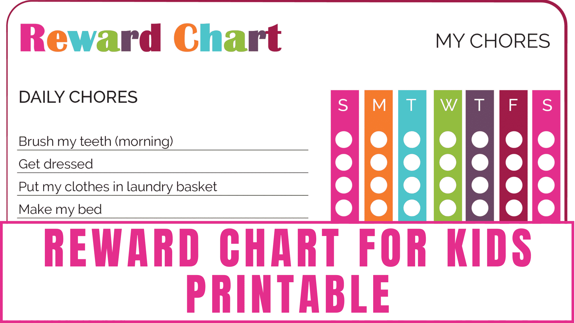 Trying to get your kid into a healthier routine? Using this reward chart for kids printable will help them keep track of their daily responsibilities and earn a reward for a job well done.