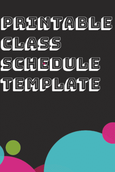 Printable Class Schedule Template (PDF Download)