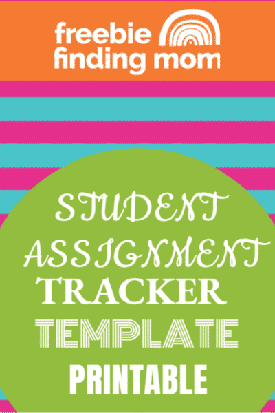 Student Assignment Tracker Template Printable Story