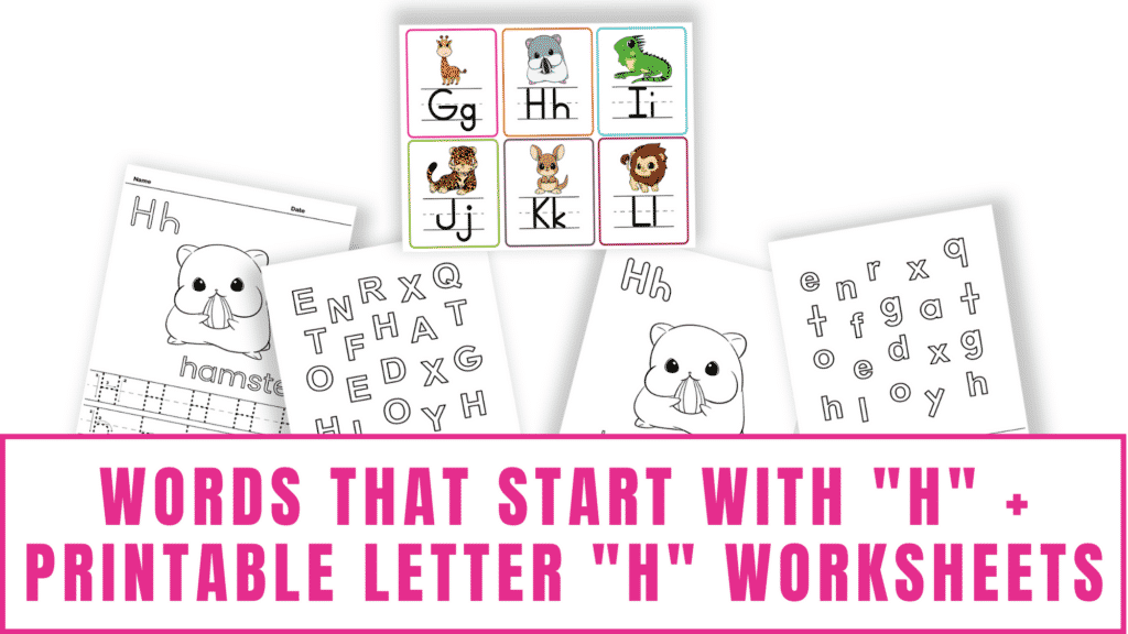 Letter of the week: LETTER H-NO PREP WORKSHEETS- LETTER H Alphabet
