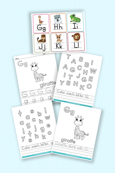 words that start with G printable letter G worksheets