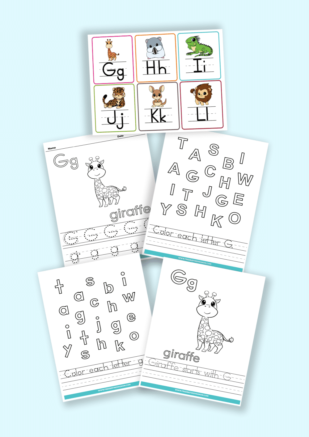 Letters of the Alphabet Printable Worksheets: Words that Start with G