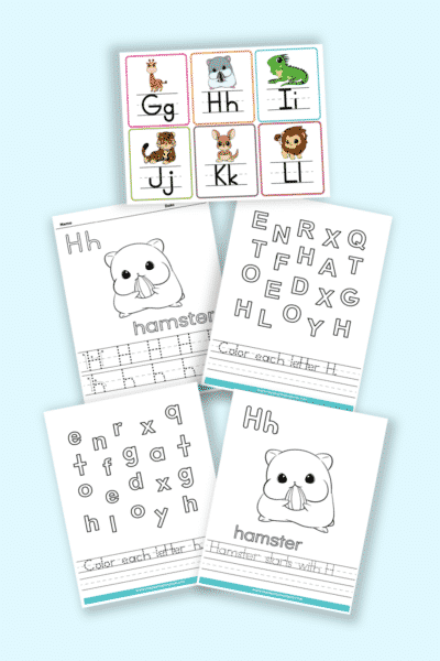 words that start with H printable letter H worksheets