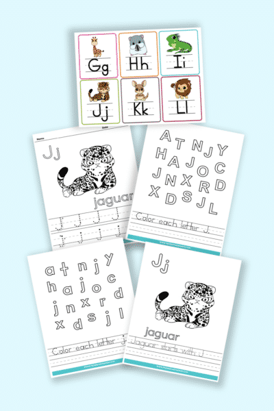words that start with J printable letter J worksheets