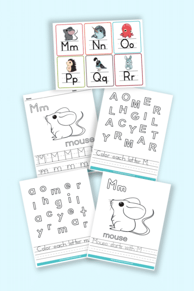 words that start with M printable letter M worksheets