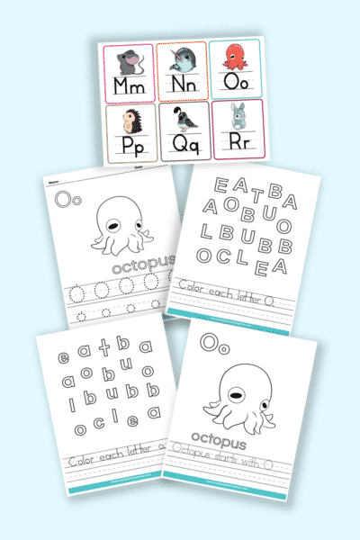 words that start with O printable letter O worksheets