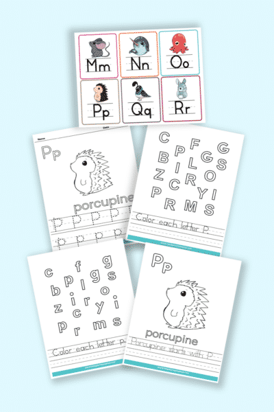 words that start with P printable letter P worksheets