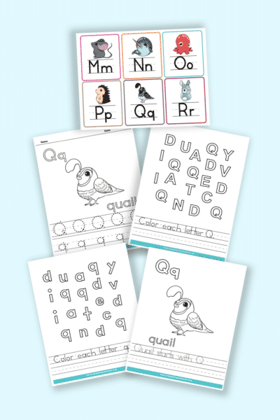 words that start with Q printable letter Q worksheets