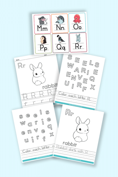 words that start with R printable letter R worksheets