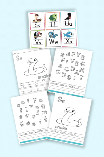 words that start with S printable letter S worksheets