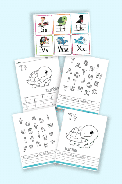 words that start with T printable letter T worksheets