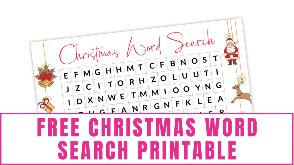 If you need an idea of Christmas activities for families download this free Christmas word search printable.