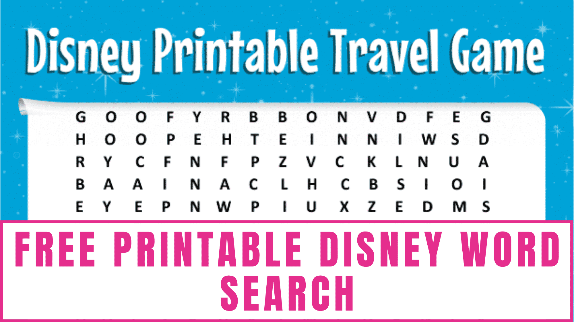 Heading to Disney World or Disneyland? Even if you aren't you can still enjoy this free Disney word search printable.
