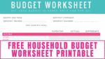 Printable Monthly Grocery Budget Template