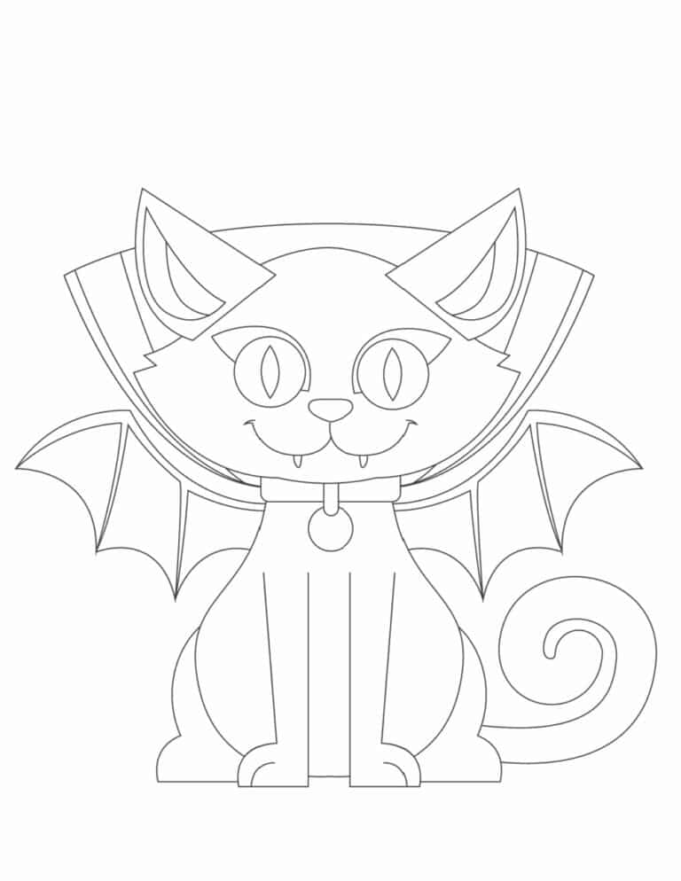 3 Free Printable Halloween Cat Coloring Pages
