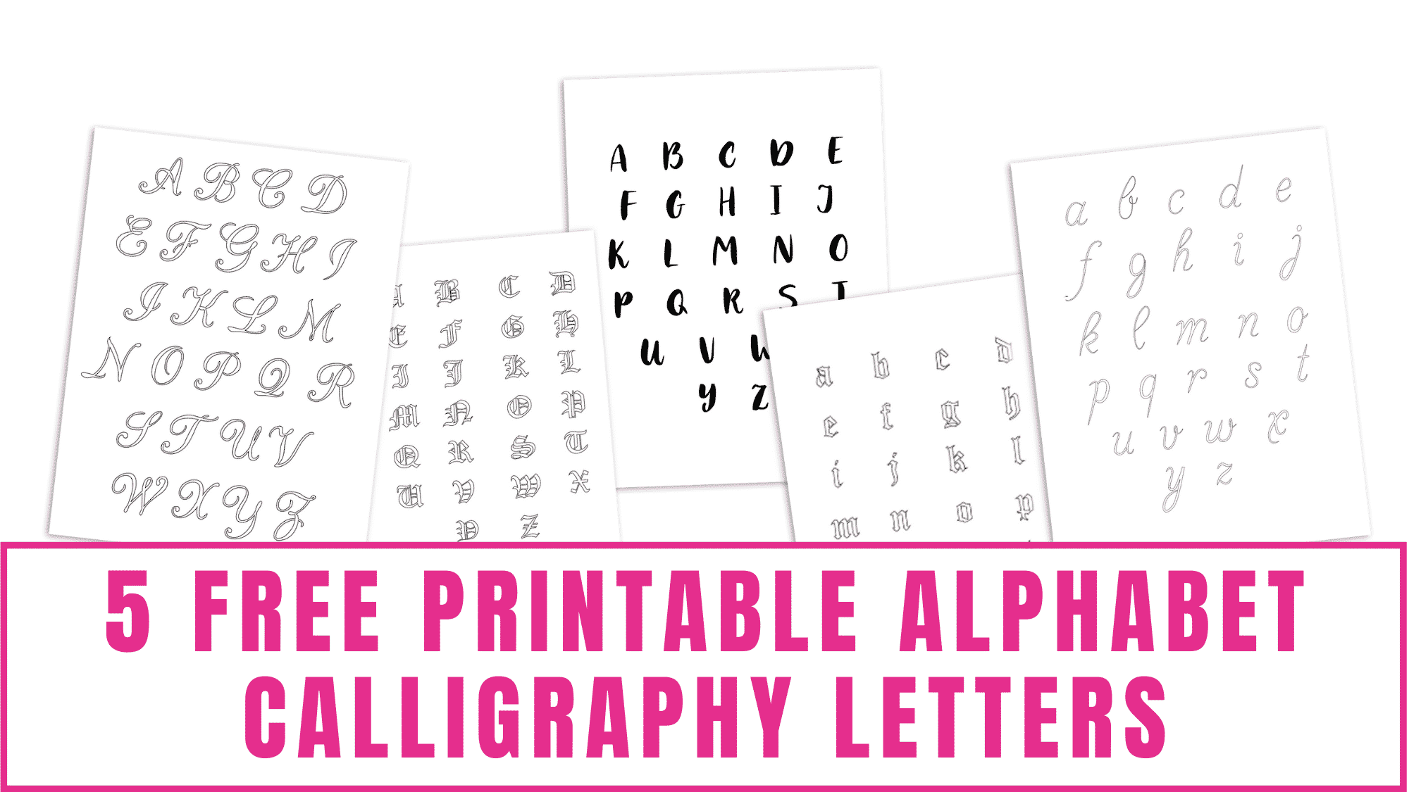 Whether you want a modern calligraphy alphabet, a lowercase calligraphy alphabet, a bubble calligraphy alphabet, or a gothic calligraphy alphabet, you'll find it here in this listing of free printable alphabet calligraphy letters.