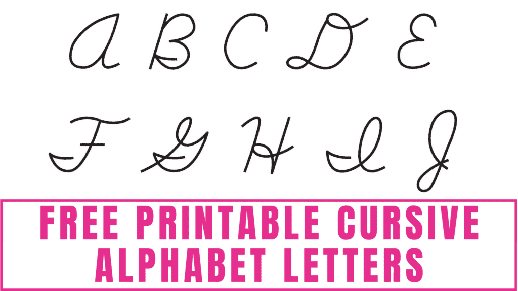free printable cursive alphabet letters
