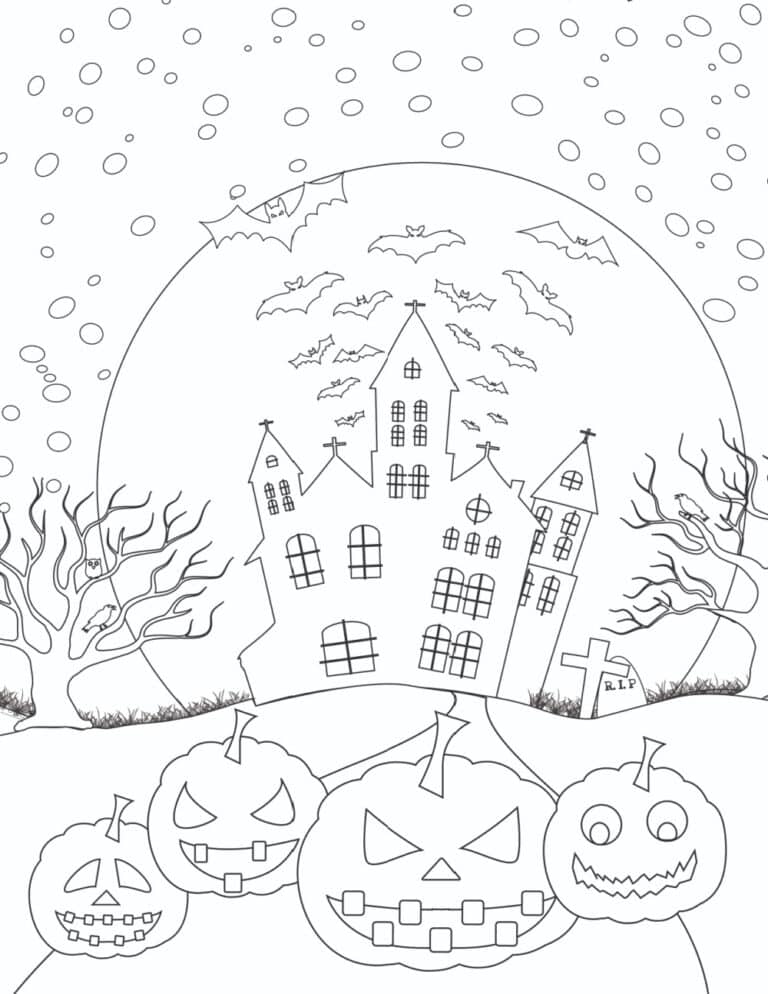 3 Halloween Coloring Pages for Adults (PDFs) - Freebie Finding Mom