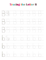 Free Printable Alphabet Tracing Worksheets PDF: Letter B