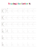 Free Printable Alphabet Tracing Worksheets PDF: Letter K