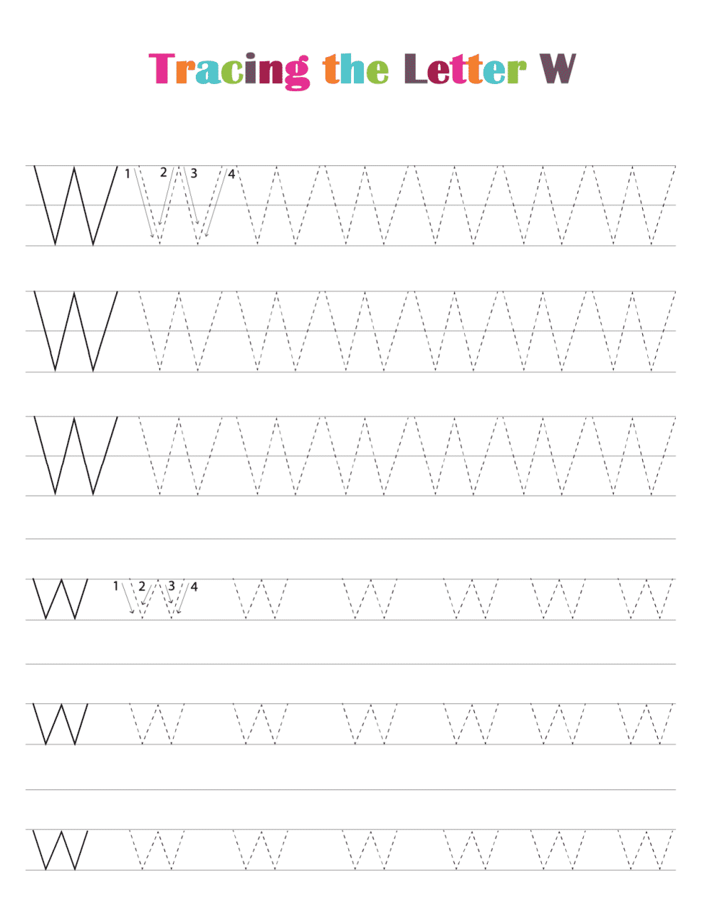 Printable Free Letter Tracing Worksheets (PDF Downloads) Tracing