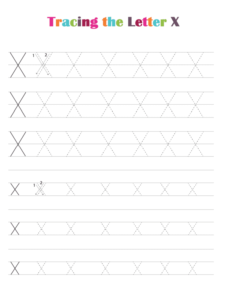 Free Printable Alphabet Tracing Worksheets PDF Letter X