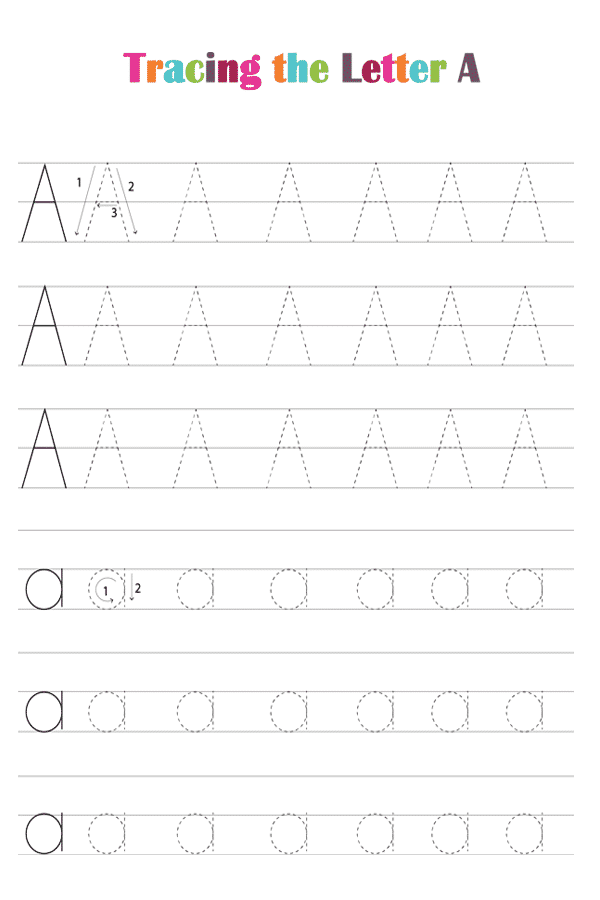 Free Printable Alphabet Tracing Worksheets PDF: Letter A