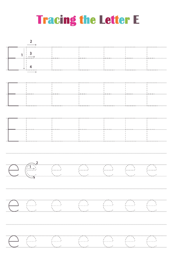 printable free letter tracing worksheets pdf downloads tracing letter e freebie finding mom