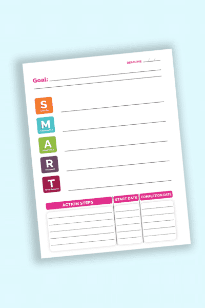Printable SMART Goals Template