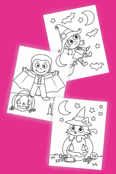 3 Free Printable Cute Halloween Coloring Pages (PDF Downloads) Story