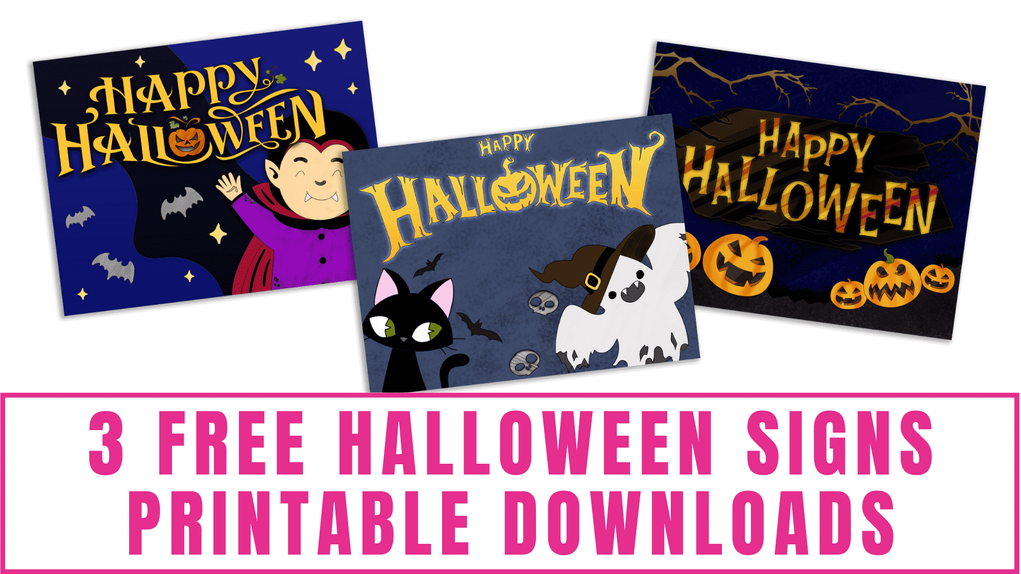 Add some fun and festive to your home's décor with these free Halloween signs printable downloads.