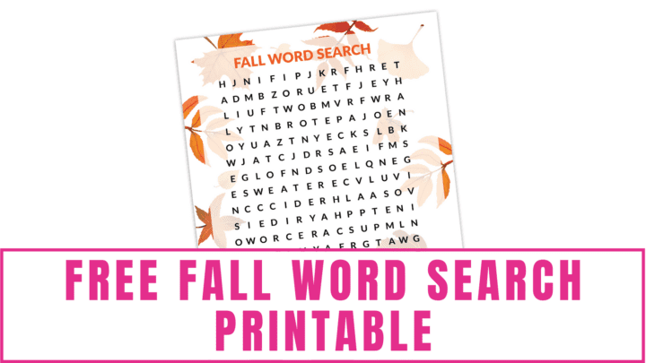 Free Fall Word Search Printable