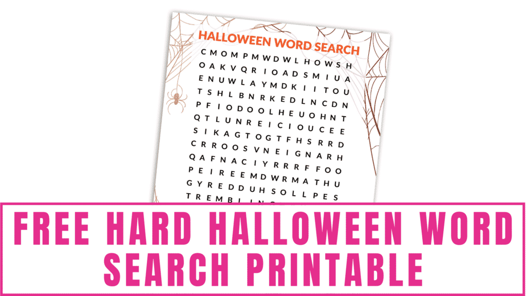 If Halloween coloring pages don't keep your kids busy, give them this free hard Halloween word search printable PDF download!