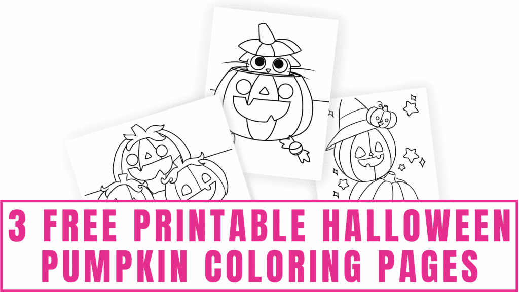 These free printable Halloween pumpkin coloring pages feature smiling jack-o-lanterns. 